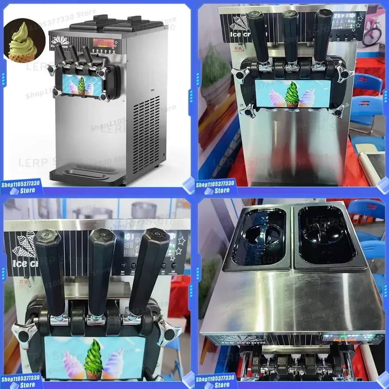 QDMECH Commercial Ice Cream Machine Soft Serve Maker Snow Cone Maker for Shop Restaurant High Efficiency Frozen Dessert
