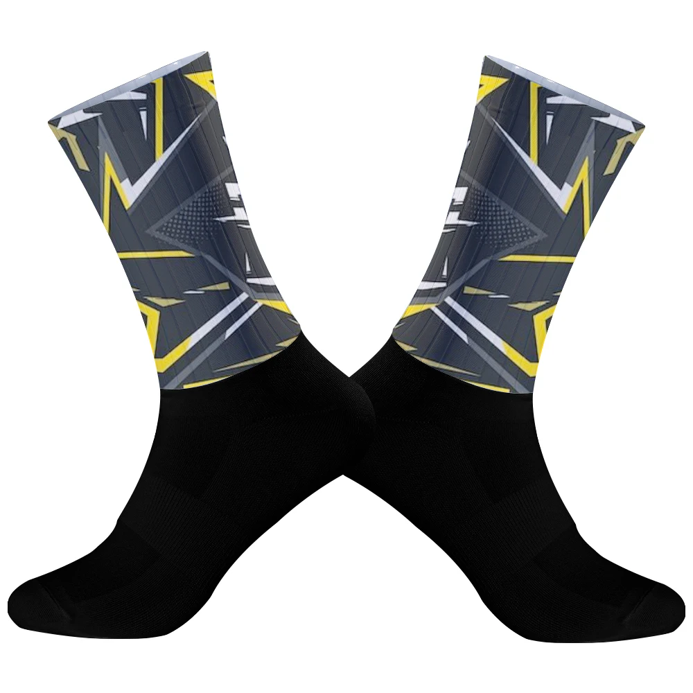 Seamless Silicone Socks para ciclismo, antiderrapante, esporte, corrida, bicicleta de estrada, novo, verão, 2024