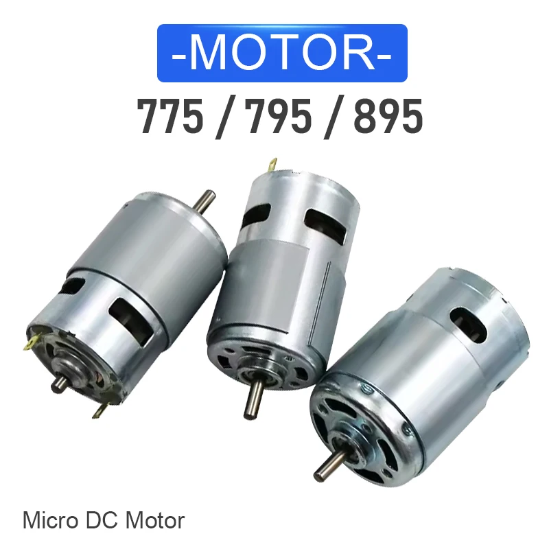 775 795 895 High Torque High Power DC Motor 12V 24V Double Ball Bearing High Speed Motor Power Tools