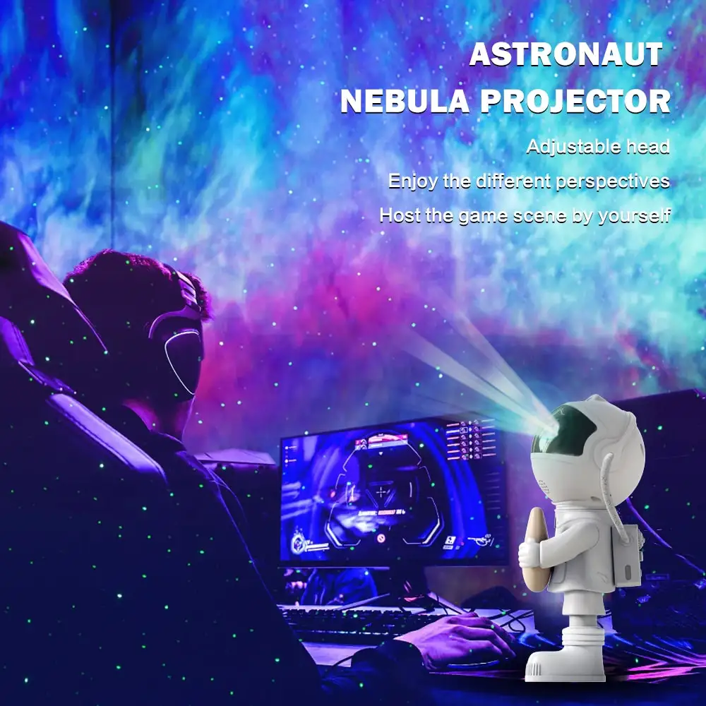 Galaxy Star Projector LED Night Light Starry Sky Astronaut Porjectors Lamp For Decoration Bedroom Home Decorative Children Gifts