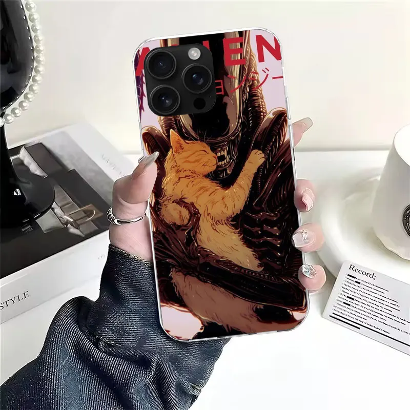 كول A-Alien X-Xenomorph آيفون 17 الهواء 16 15 14 زائد 13 Mini 12 11 Pro Max جراب هاتف 16E 7 طباعة 8 SE Fundas غطاء لينة Coq