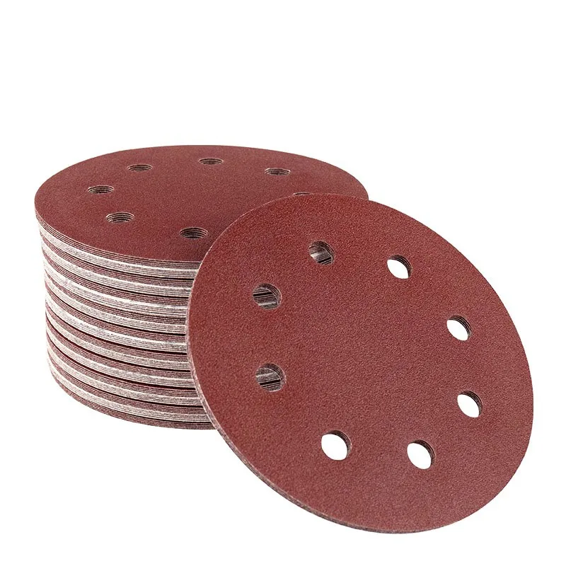 7 بوصة 8 حفرة توافدوا الصنفرة القرص الرمال ذاتية اللصق ورق الصنفرة المستديرة ورقة جدار المعجون طاحونة الجافة الرملي ورقة كنس