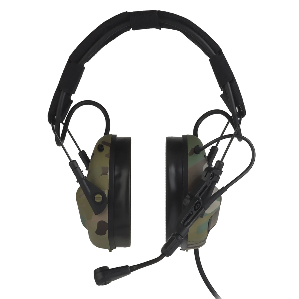 7.0 Gen Shooting Earmuffs Tactical Noise Reduction Headset Active Headphone with Helmet Rail Headset Arm Kenwood PTT Adapter