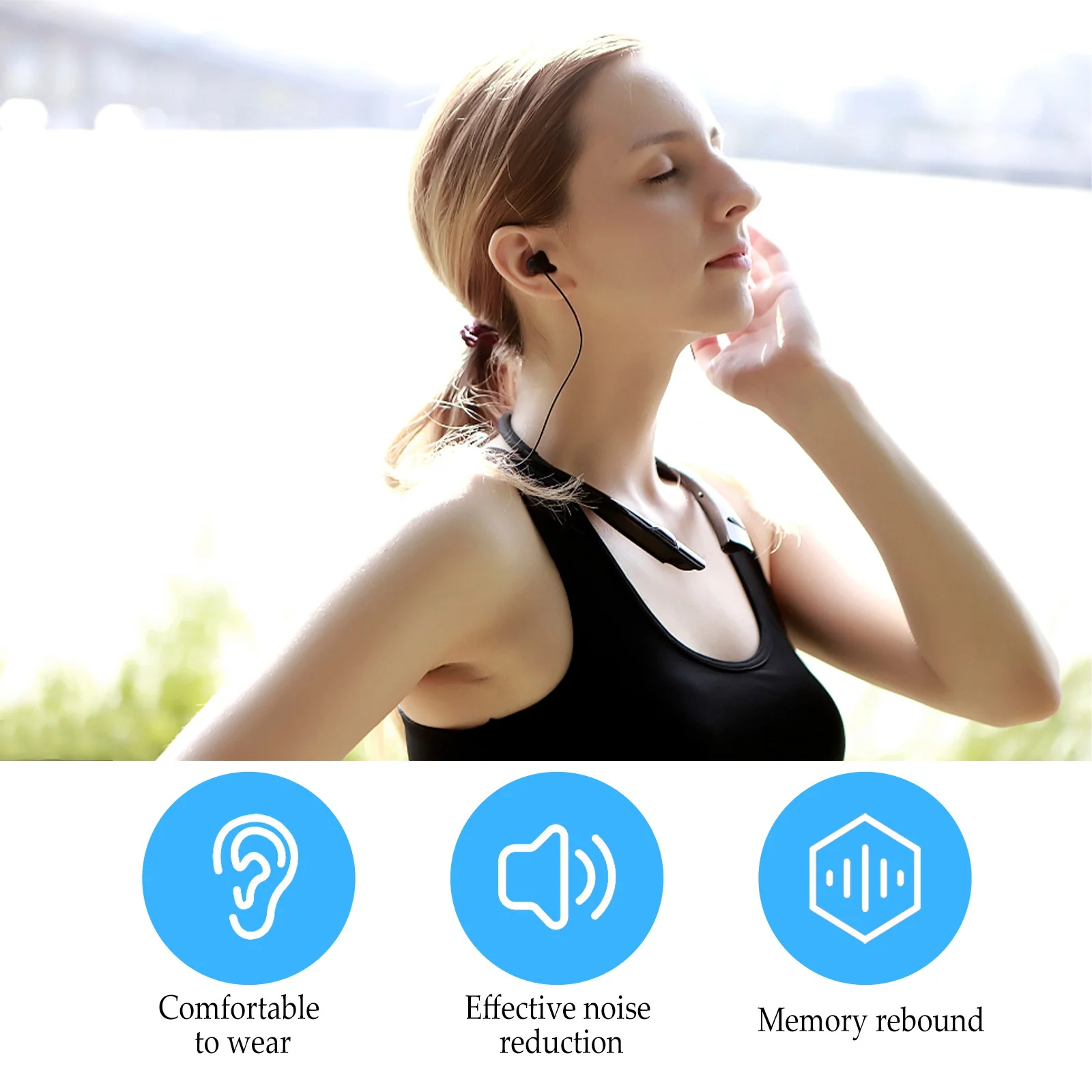 

4Pcs Memory Foam Ear Tips Silicone Soft Comfortable Replacement Earbud Covers for Long Wear Music Listening Noise Isolation