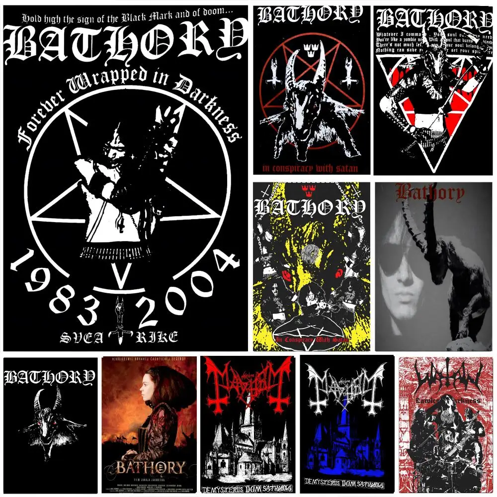 Poster HD art, waterproof, sticky wall, home decoration (living room, bedroom, bar), aesthetic Bathory Heavy Metal  Band