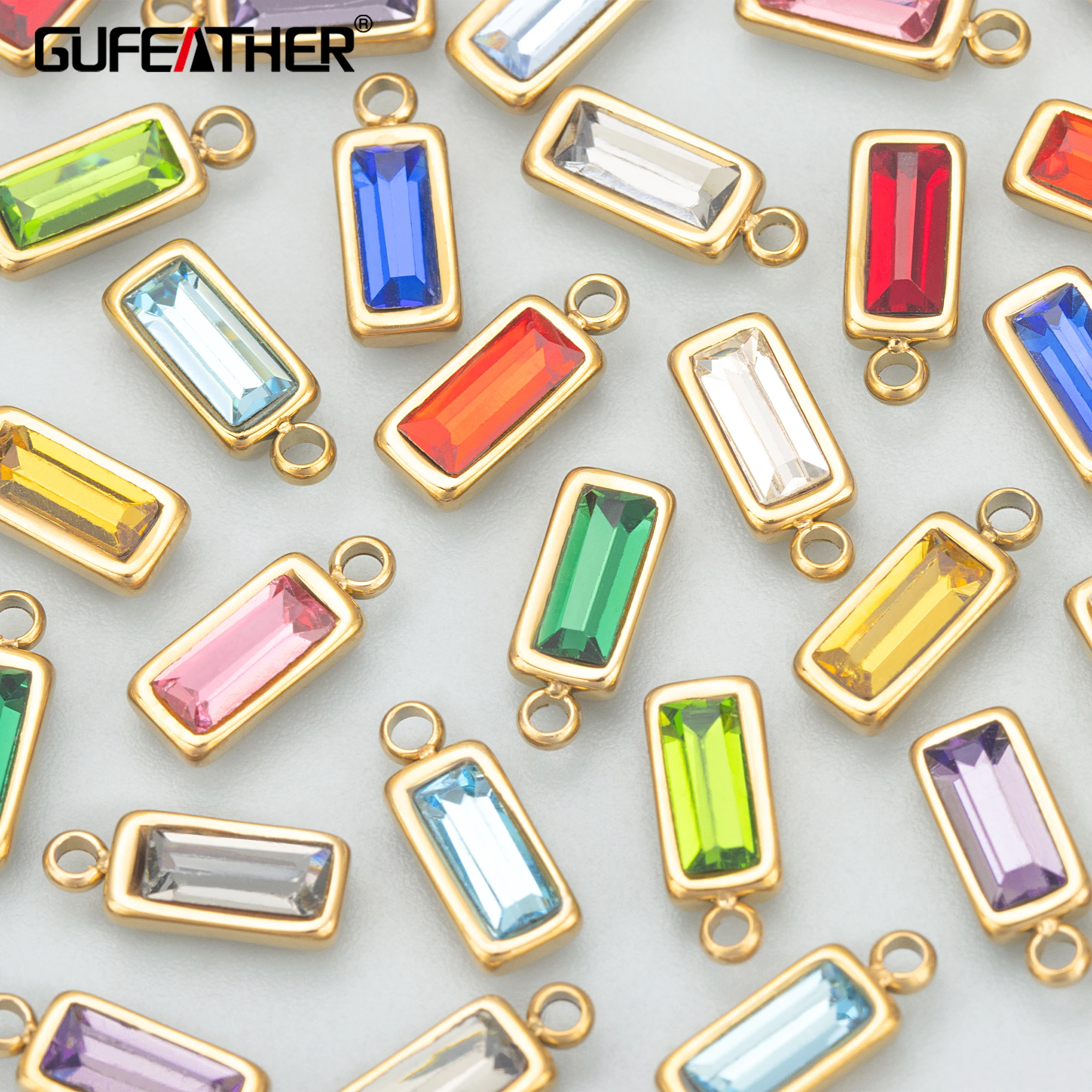 

GUFEATHER MF10,jewelry accessories,316L stainless steel,nickel free,zircon,hand made,charms,jewelry making,diy pendants,4pcs/lot