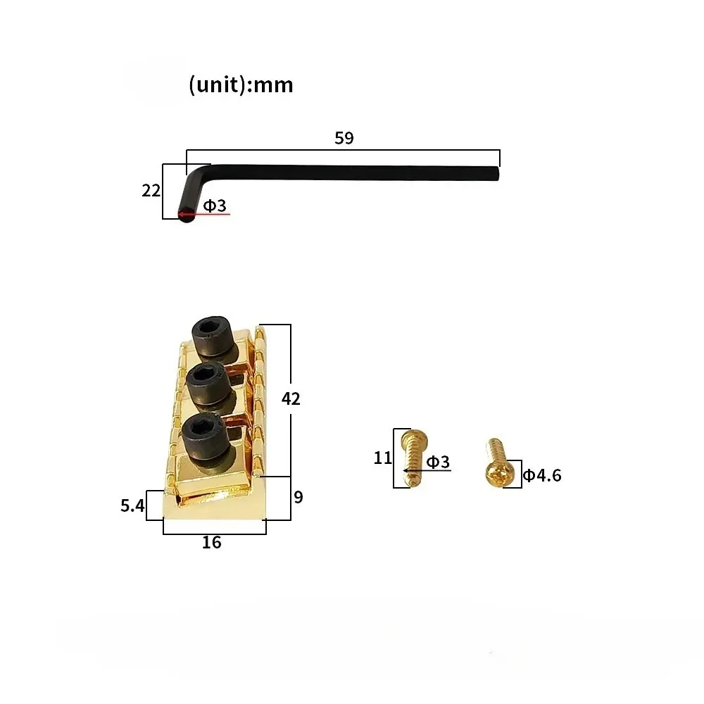 42mm Electric Guitar Double-Locking Nut – Compatible with ST/SQ Models – Hardened, Durable Replacement Nut
