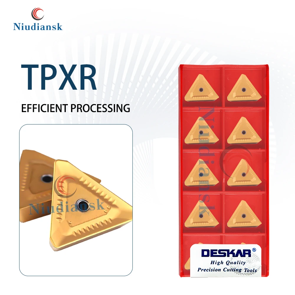 

10PCS TPXR2204PDSR-FM LF6028 Numerical Control Lathe Cutter Milling Insert Cutting Tools Blades Processing Steel Parts Material
