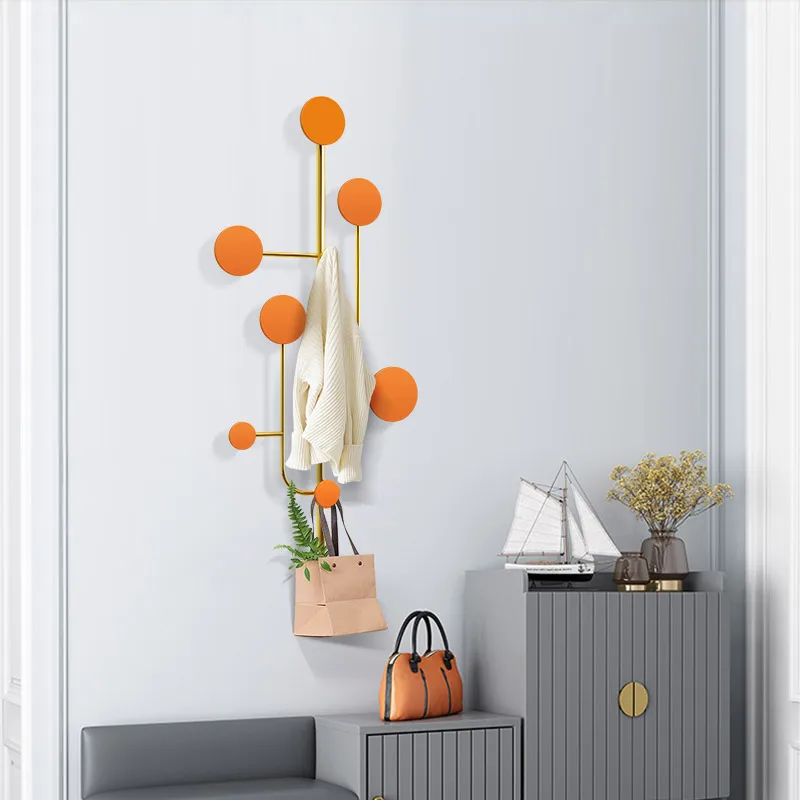 Modern Wall Mount Key Organizer Space Saving Entryway Coat Rack with 5 Hooks Decorative Metal Frame Design Practical