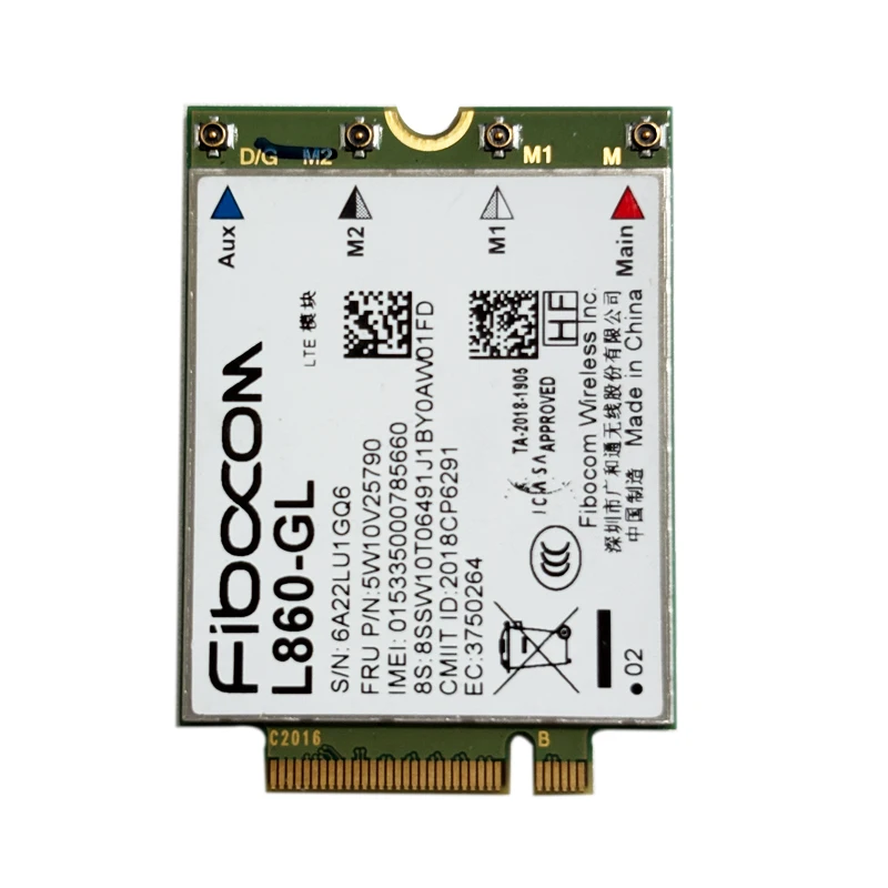 CAT16 L860-GL 4G LTE WWAN بطاقة 5W10V25790 01AX796 ل X1 الكربون 7th 8th اليوغا 4th T490 T14 P14s T15 T14s X13 P15s T15g