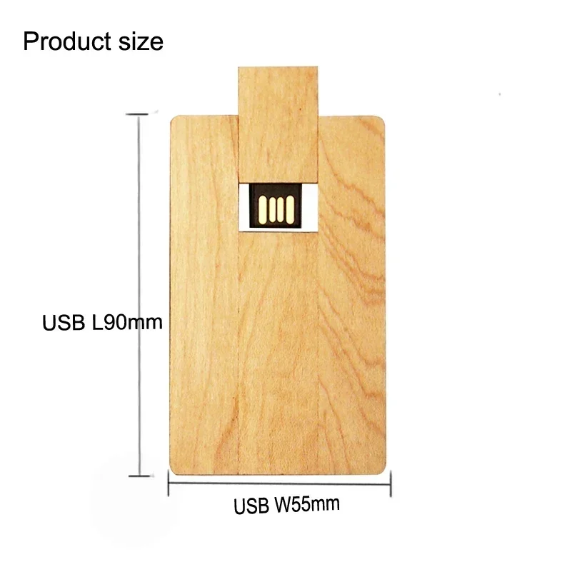 10pcs Free Custom Logo Wooden Card Usb Flash Drive 4GB 8GB 16GB 32GB 64GB USB 2.0 Memory Stick Wedding Gifts Pen Drive