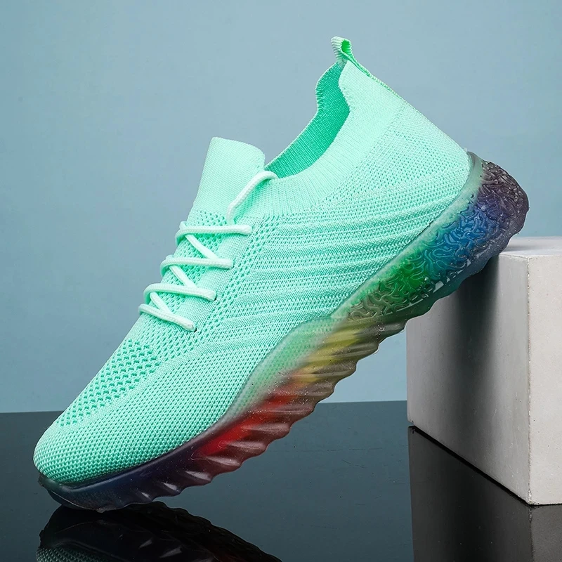 Fashion Women Mesh Sneakers Mix Color Soles New Summer Breathable Casual Shoes Female Platform Walking Shoes Sports Tennis Shoes