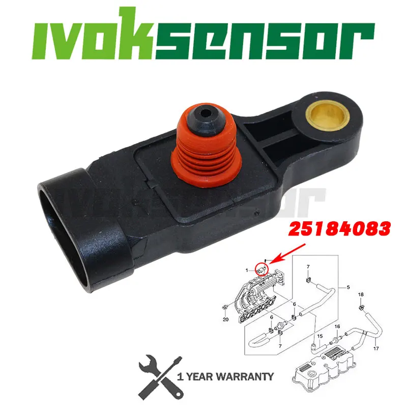 25195791 MAP Manifold Air Pressure Sensor for Chevrolet Aveo Kalos Matiz Spark NUBIRA LACETTI Daewoo TICO 96325870 25184083