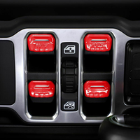 4x Red Car Window Control Switch Button Cover Auto Buttons Push Cover for Jeep Wrangler JL JT 2018+ Car Interior Accessories