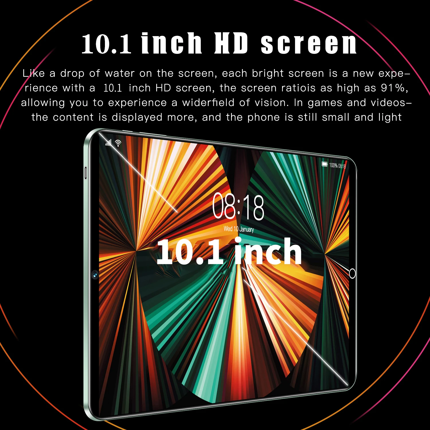 New 5G Pro Pad 10.1-inch Android Tablet Google Play 8 Core 8GB RAM 512GB ROM 1280 * 800 Display Dual SIM Dual WiFi 8000mAh