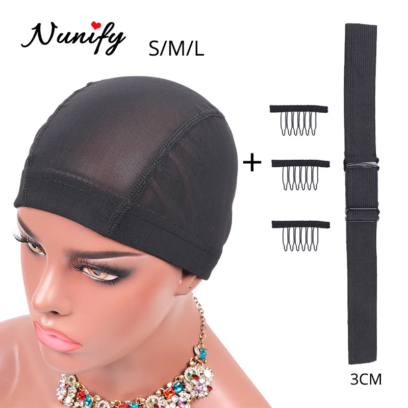 5 sztuk/zestaw Wig Making Tools Mesh czapka z peruką do robienia czapek z regulowaną peruką Band dla stałych peruk stalowa peruka grzebień klipy 6 zębów