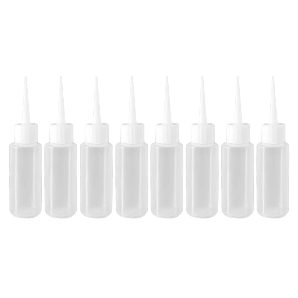 

8 Pcs Dispensing Bottle 50ml Pointed Mouth Bottles Squeeze Refillable Empty Plastic Pointer Beauty Seam