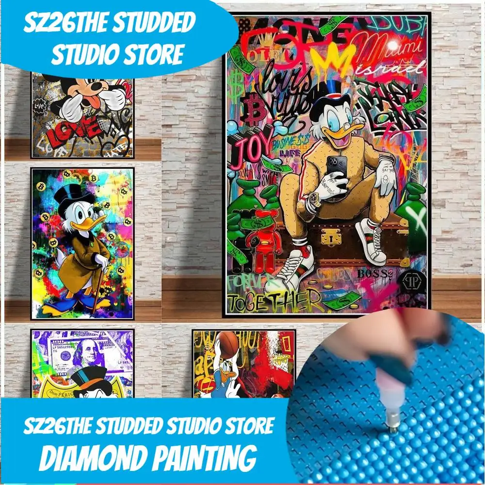 

Набор для алмазной вышивки «Северное сияние» в стиле Дональда Дака и Микки Мауса, размер DIY, подарок