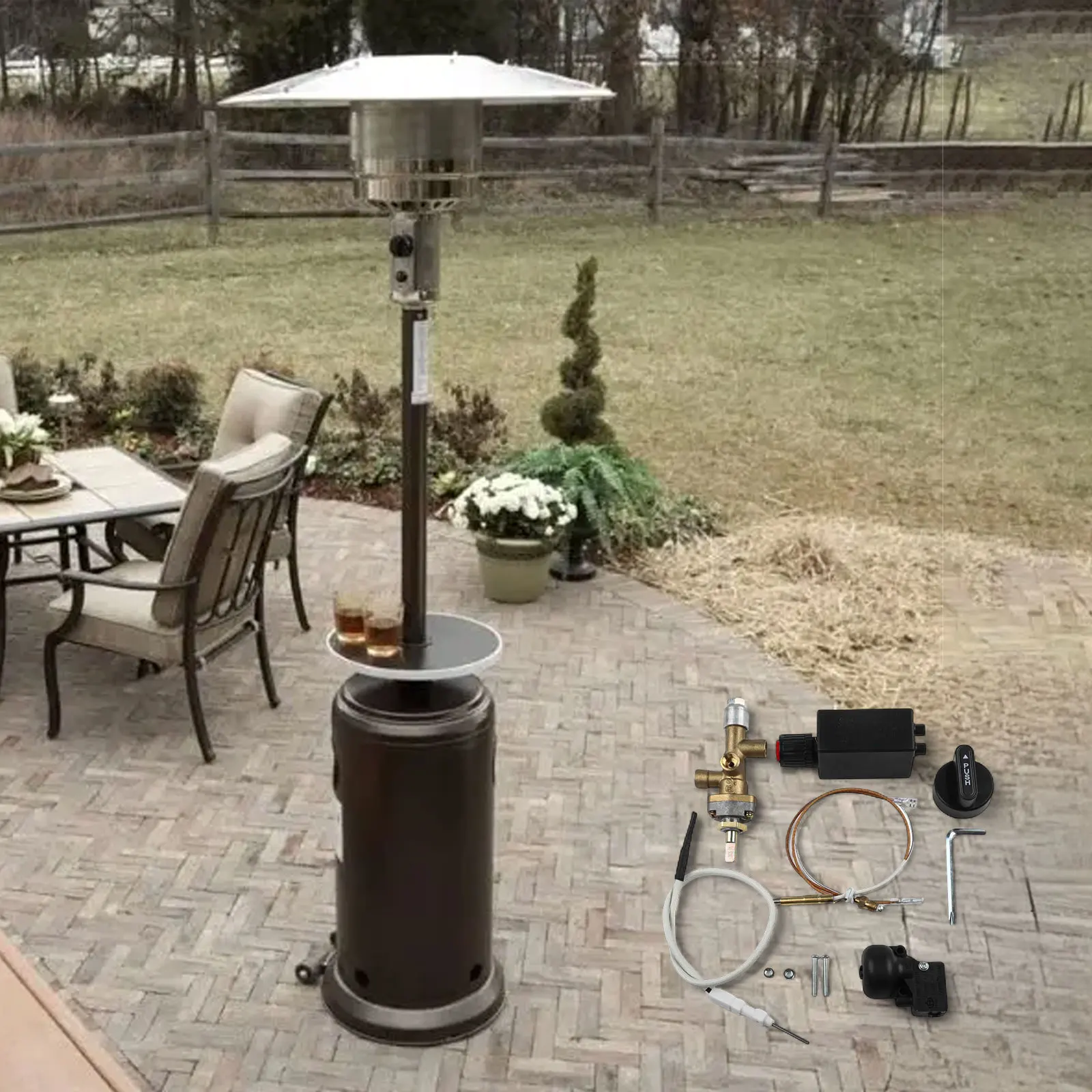 

Растворы для наружного отопления в качестве изображения, детали газового обогревателя для патио, полные запасные части для газового обогревателя, универсальное управление пропаном