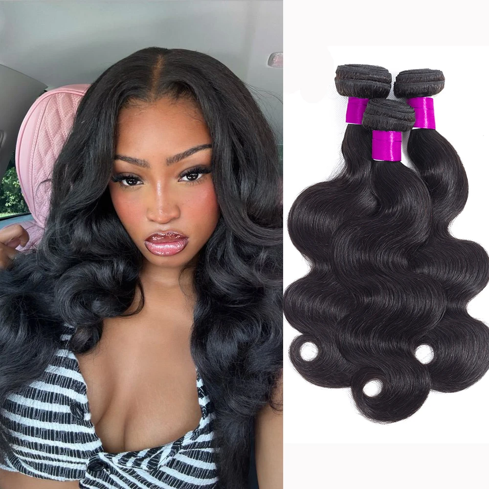 

24 26 28 Пучки человеческих волос с объемной волной 10–30 дюймов Бразильские волосы Remy 100% необработанные человеческие волосы Remy Влажные волнистые 1/3 человеческих пучков