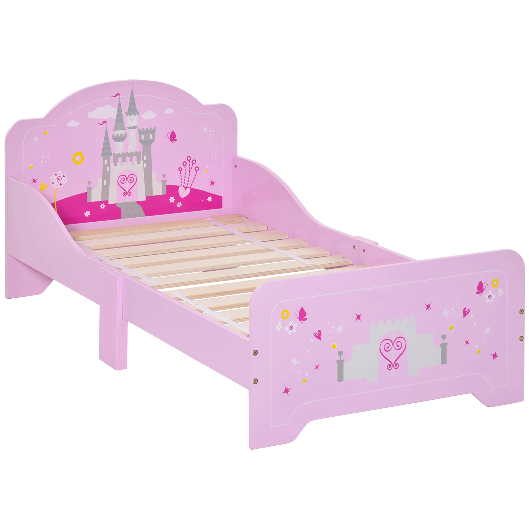 HOMCOM wooden children's bed for + 3 years with side protection