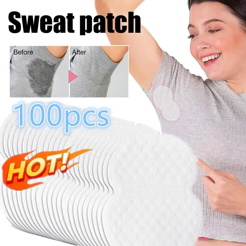 

100pcs Disposable Sweat-absorbing Patch Summer Deodorants Cotton Pads Underarm Armpit Sweat Pads Dress Disposable Stop