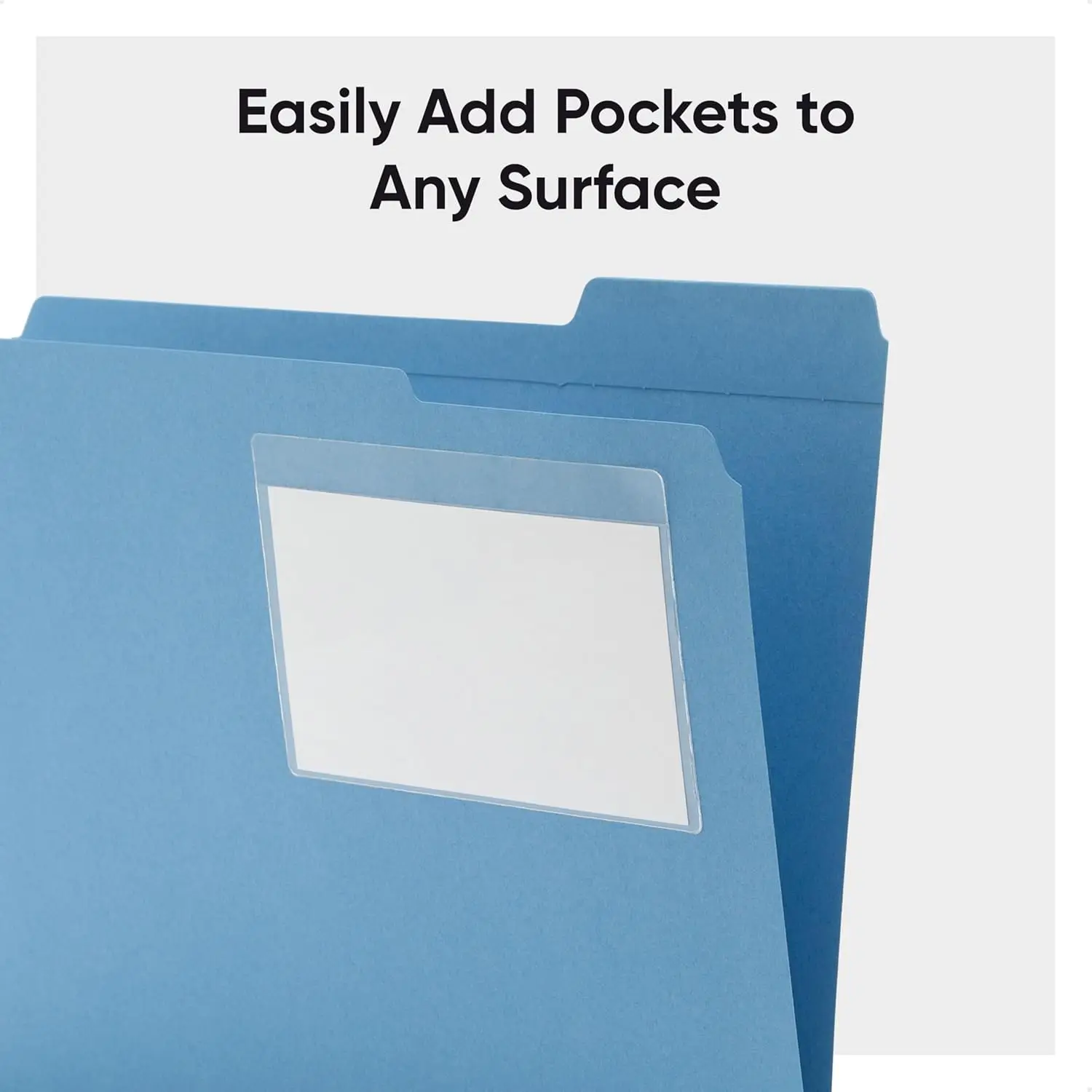 Clear Self-Adhesive Document Pockets, 100 per Box, 9x5.56 Inches, Water-Resistant for Organizing Files and Presentations