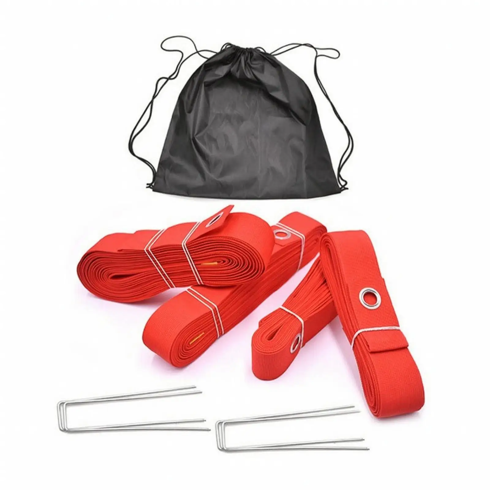Beach Volleyball Court Boundary Lines with Stakes Portable Polyester Sport Court Marker Kit for Sand Grass Lawn Backyard Play