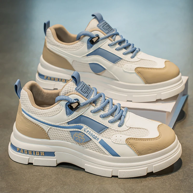 

2026 Spring Men's Casual Sports Shoes Fashion Trend Versatile Thick Soled Height Increasing Comfortable Non slip Chunky sneakers