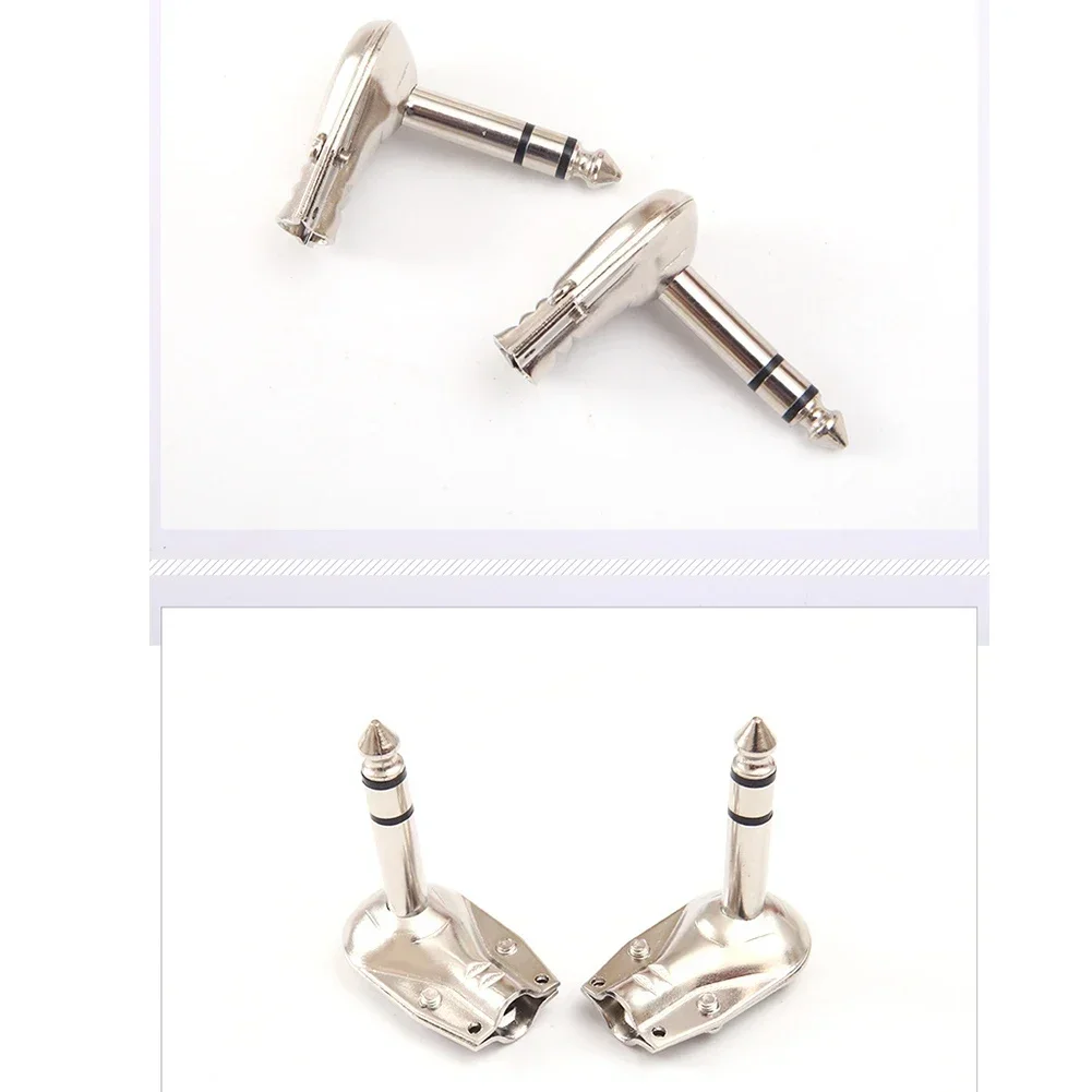 4pcs Plugs 6.35mm Stereo Male Connectors For Microphones Audio Equipment Mixer Professional Audio Equipment Accessories