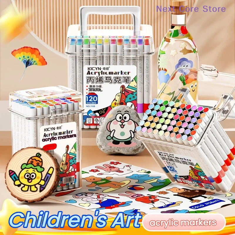 [nc]-canetas-marcadoras-de-tinta-acrilica-com-120-cores-pigmento-brilhante-secagem-rapida-perfeitas-para-desenho-infantil-e-projetos-de-artesanato-diy[nc]