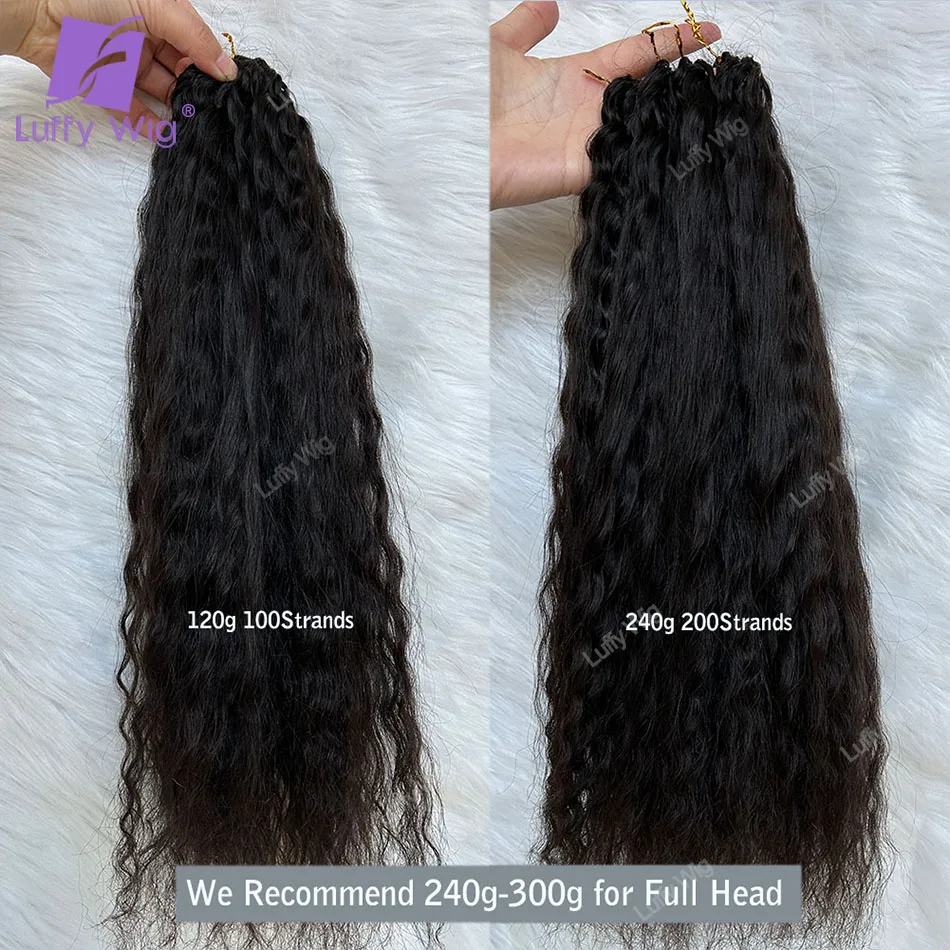 Wet and Wavy Feather Human Hair Braids Extensions for Boho Braiding Pre Separated Burmese Remy Crochet Human Hair Bundles Luffy