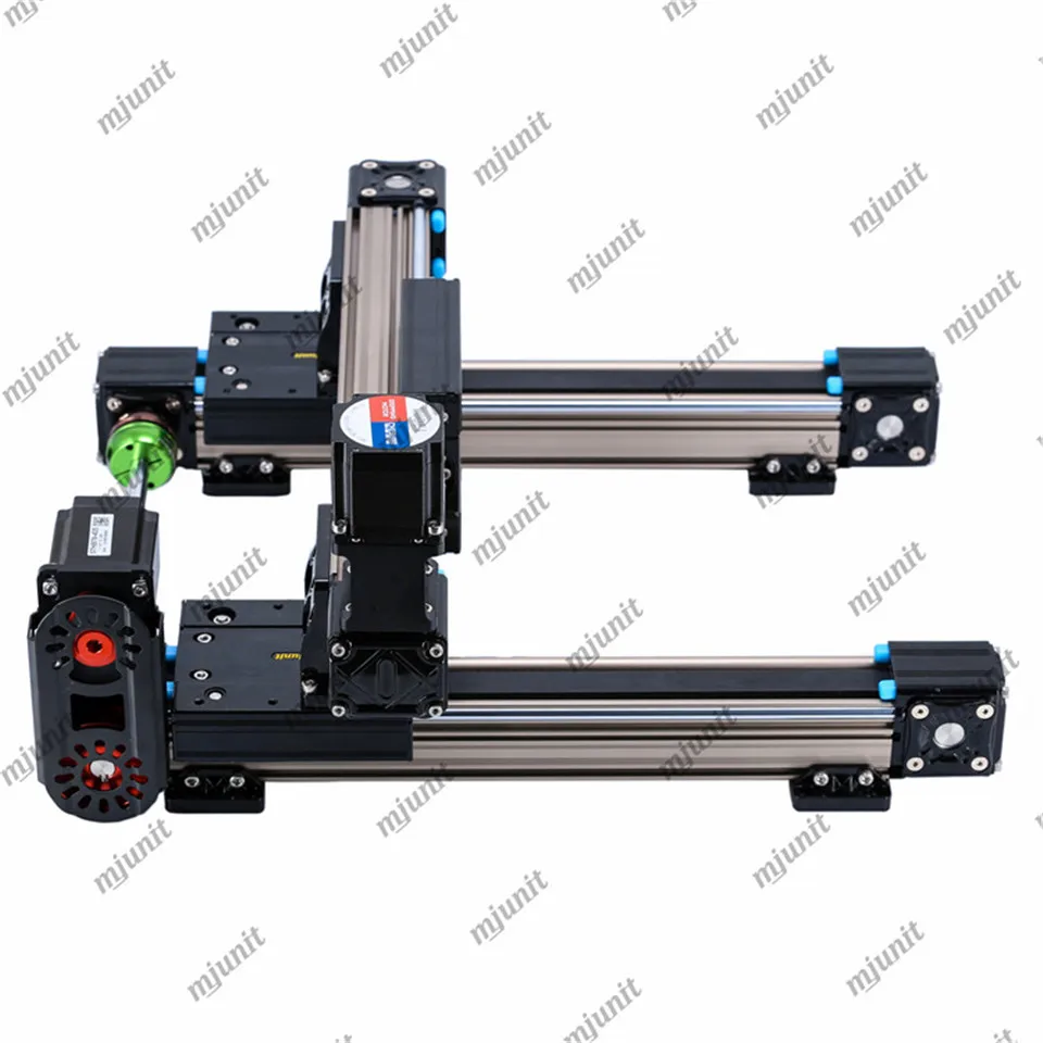 

mjunit synchronous belt two axis gantry belt xy sliding platform module linear guide electric sliding rail aluminum profile