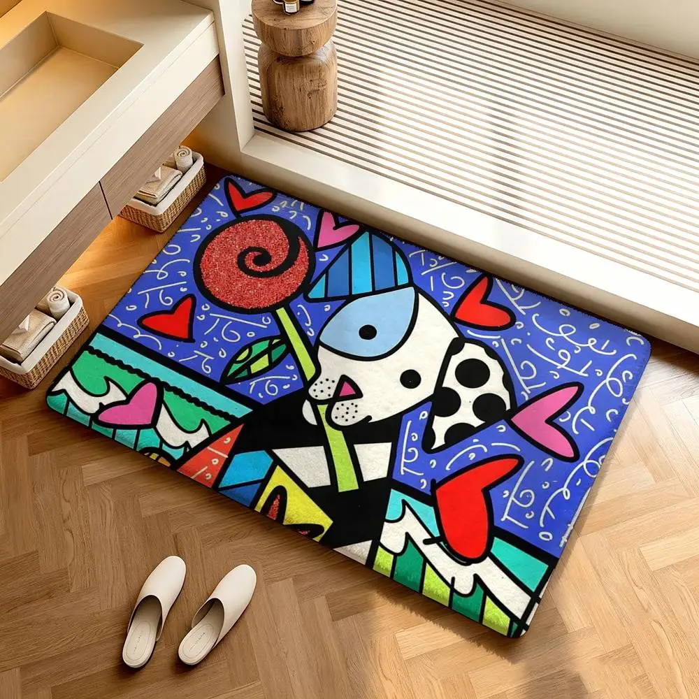 1pc B-Britto Anime  Shower Room Absorbent Small Floor Mat Soft Comfortable Decorative Foot Mat