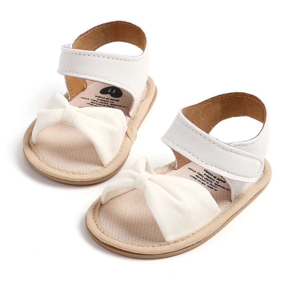 Baby girl boy comfortable summer outdoor leisure beach shoes bow tie anti slip rubber sole can be worn from 0-18 months