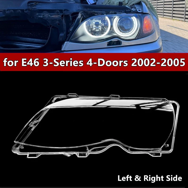 

1 шт. чехлы для линз фар автомобиля для BMW 3 серии E46 318i 320i 325i 4 двери седан 2002-2005 крышка лампы фар