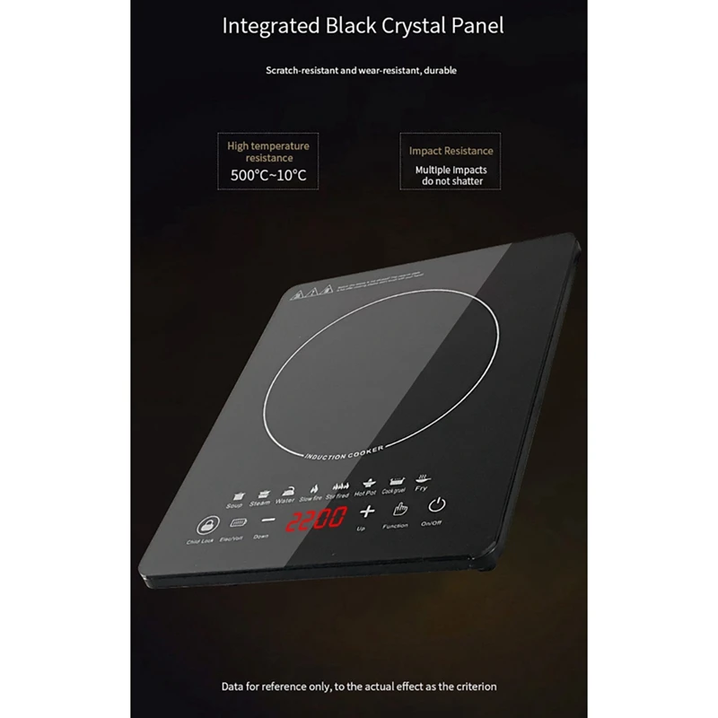 【Popular】Portable Induction Cooktop 8Temp Touch Burner Cooker Countertop Burner Induction Hotplate Low Noise 2200W Sensor