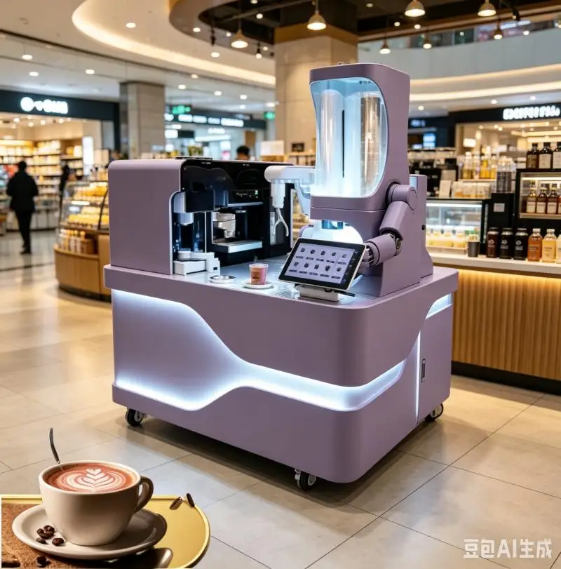 Commercial 6 Axis Robot Vending Machine for Drinks & Coffee Stainless Steel Bartista Kiosk with Auto Clean Function Custom