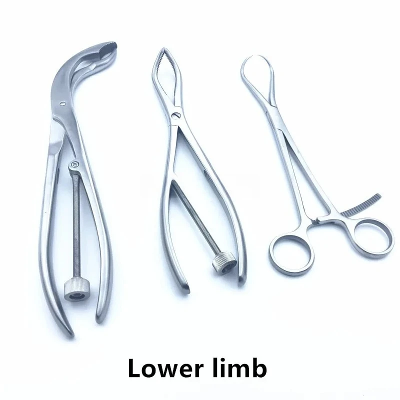 Bone Reduction Forceps Set 3 Pcs/Set Orthopedic Surgical Instrument Kit for Veterinary Small Animal Orthopedic Clinic Surgery