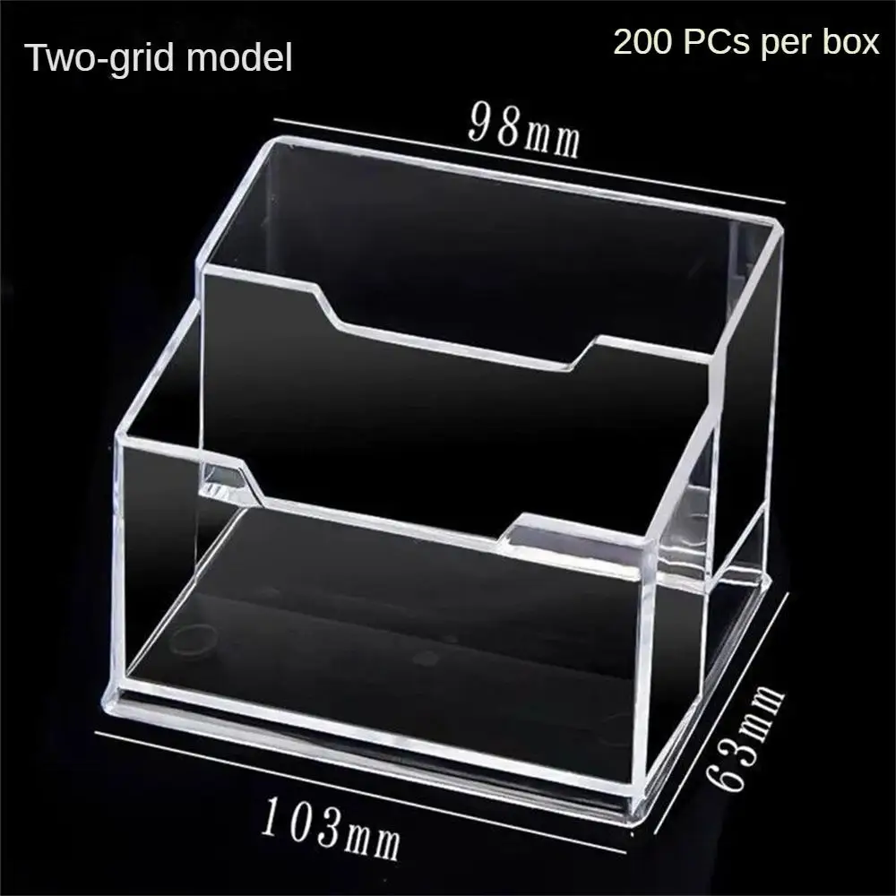 3-Tier Clear Acrylic Business Card Holder Stand Clear Desktop Index Card Filing Card Holder Diaplay Office Supplies