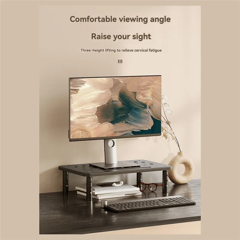ABFN-حامل شاشة سطح المكتب قابل للتعديل، حامل رف شاشة للمكتب والاستوديو والدراسة والطلاب أ