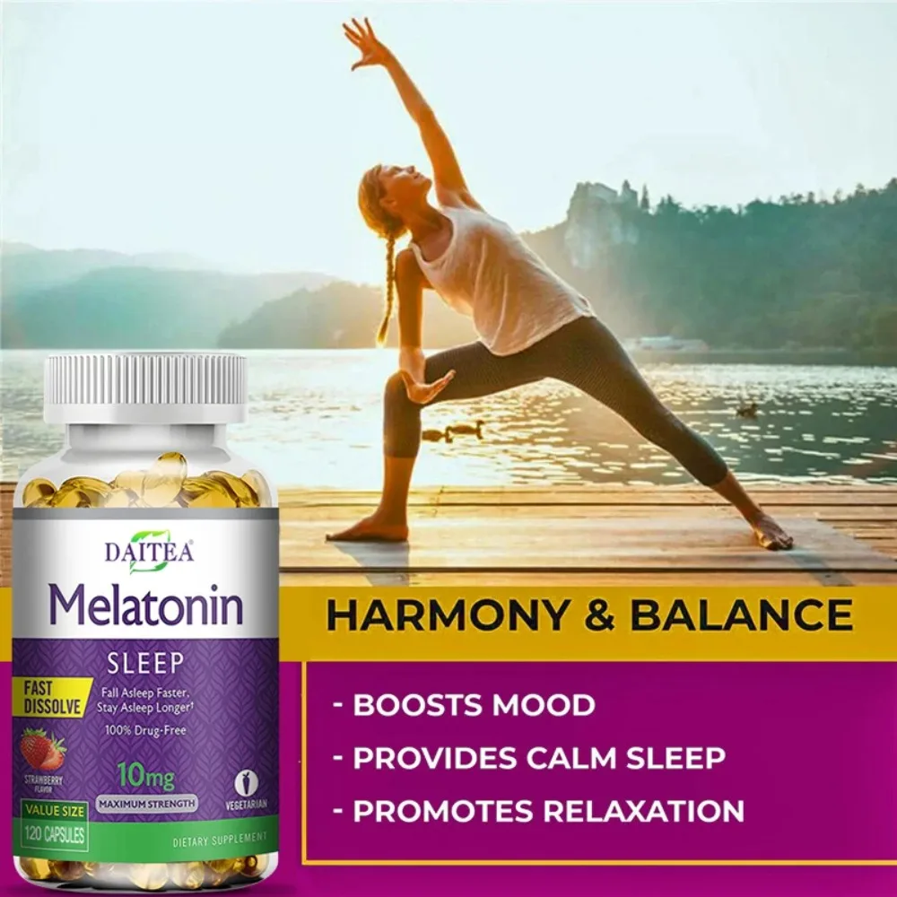 Melatonin - Dietary Supplement To Improve Nighttime Sleep Quality and Improve Insomnia, Reduce Waking Time, Boost Immunity