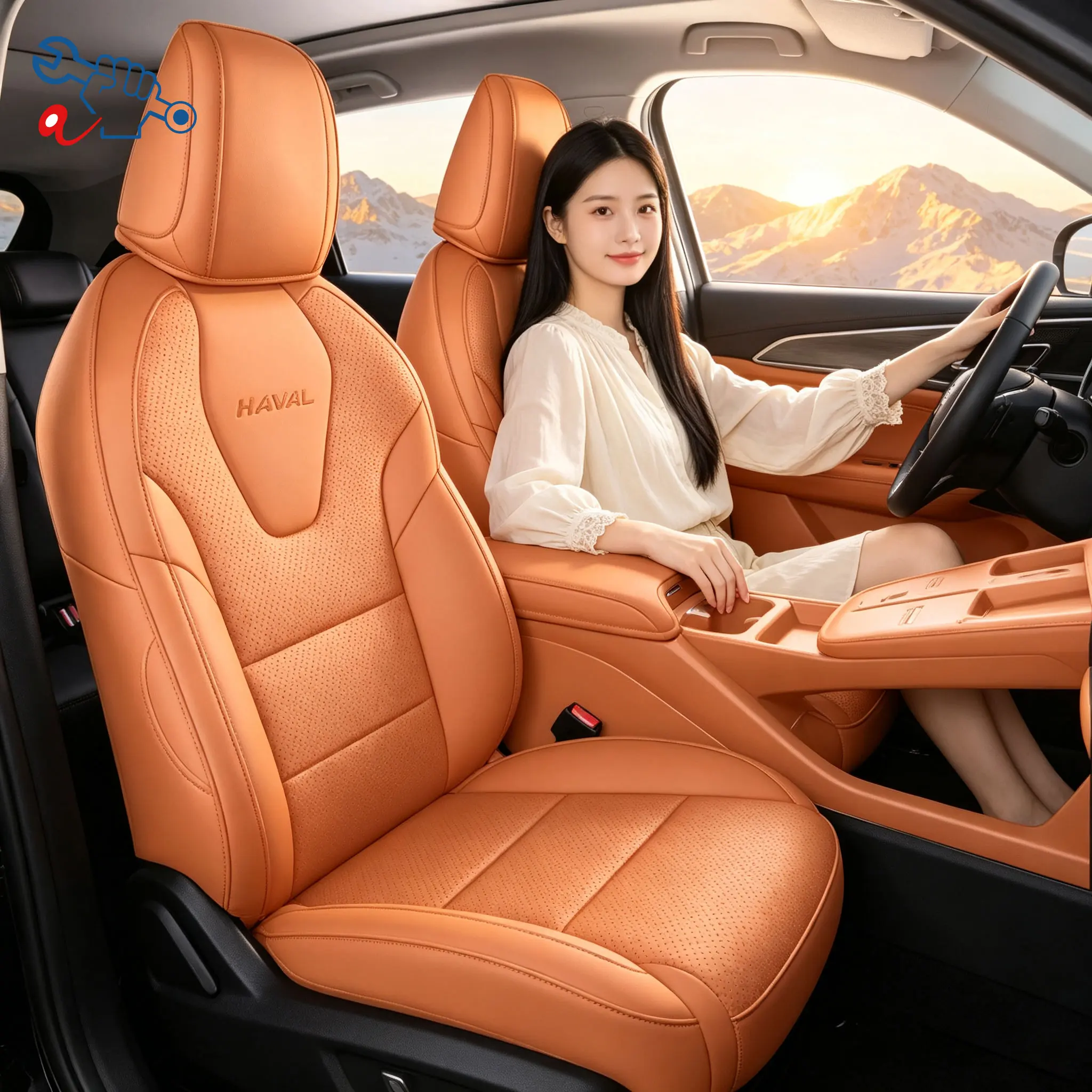 Left-Drive Car Seat Cover For Haval F8 Xiaolong Max 2025-2026 All Weather Auto Seat Cushions Custom Full Surround Seat Covers