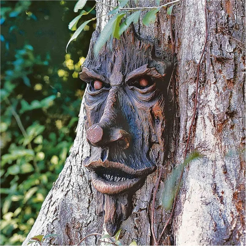 Greenman Boom Sculpturen Gezicht Gelaatstrekken Decoratie Pasen Outdoor Creatieve Props Tuin Decoratie Hars Tuin Ornament