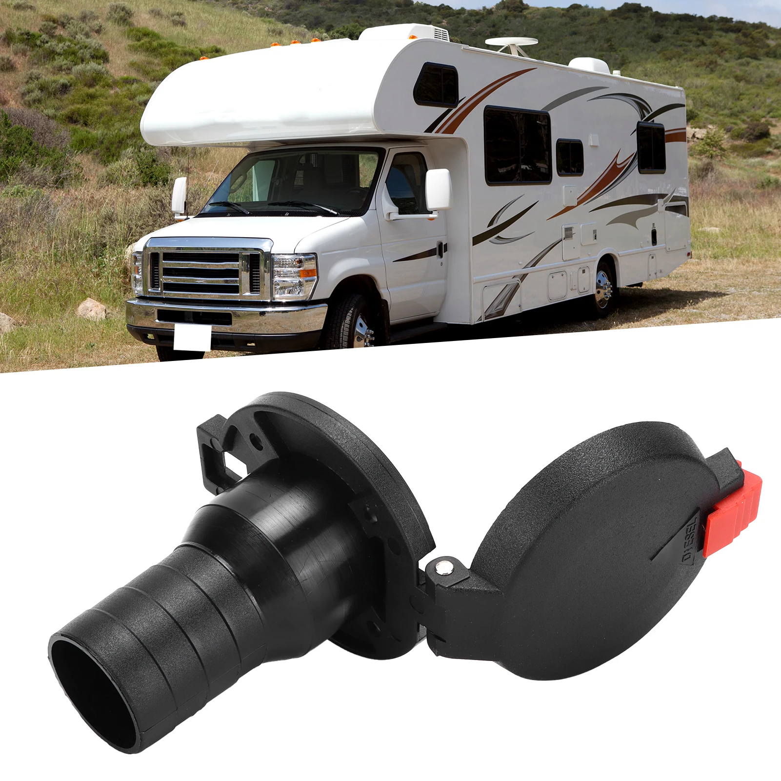 

11/2in Nylon Deck Filler Fuel Water Fill Inlet UVResistant with Latch for Marine Boat Yacht Caravans