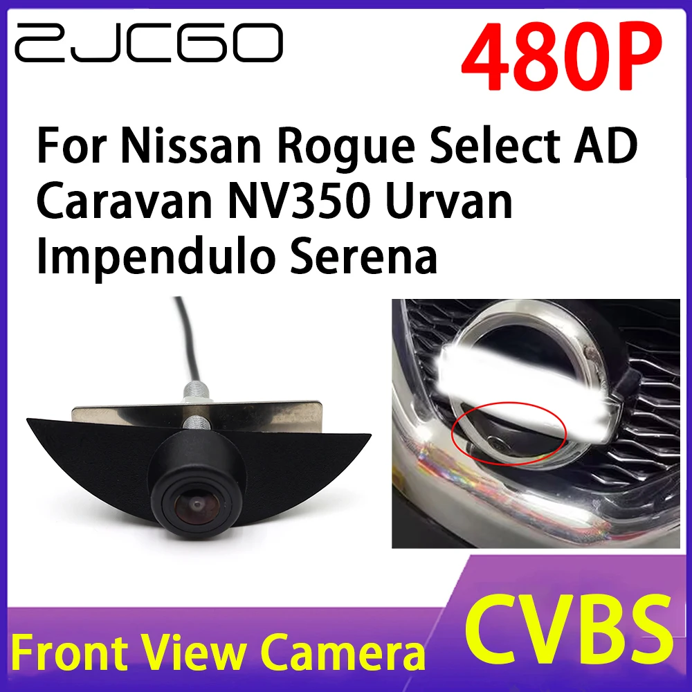 

ZJCGO Car Front View Camera 480P Waterproof Night Vision CCD for Nissan Rogue Select AD Caravan NV350 Urvan Impendulo Serena