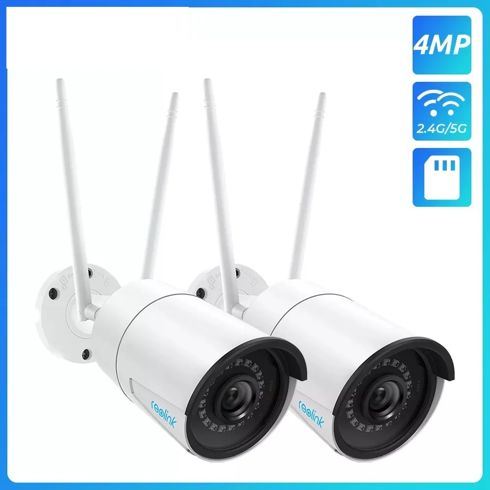 Go! [2 Pack] 2.4G/5Ghz wifi camera 4MP Onvif infrared night vision IP66 waterproof outdoor indoor surveillance RLC-410W