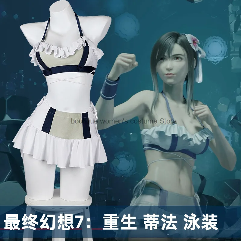 

Halloween Cosplay FF7 Final Fantasy 7: Reborn Cosplay Costume Tifa Lockhart Cosplay Game Same Style Swimsuit