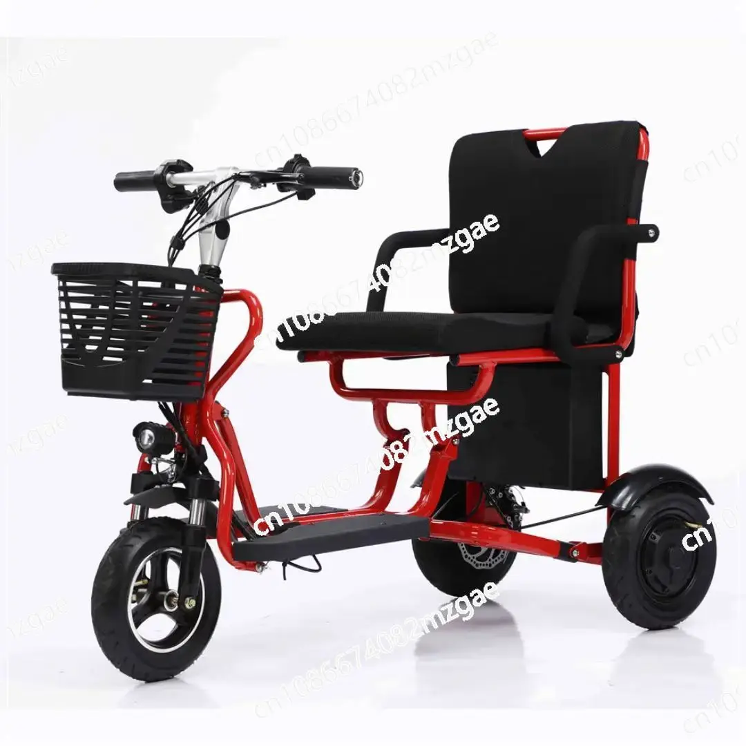

New shock-absorbing foldable electric tricycle scooter