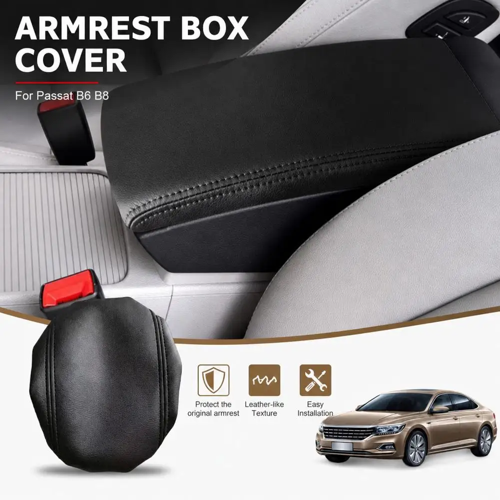 For Passat B6 B8 Handrail Box Cover Hand Rail Box Cover Special Protective Leather Cover Tight Strap Armrest Box Protect Cover